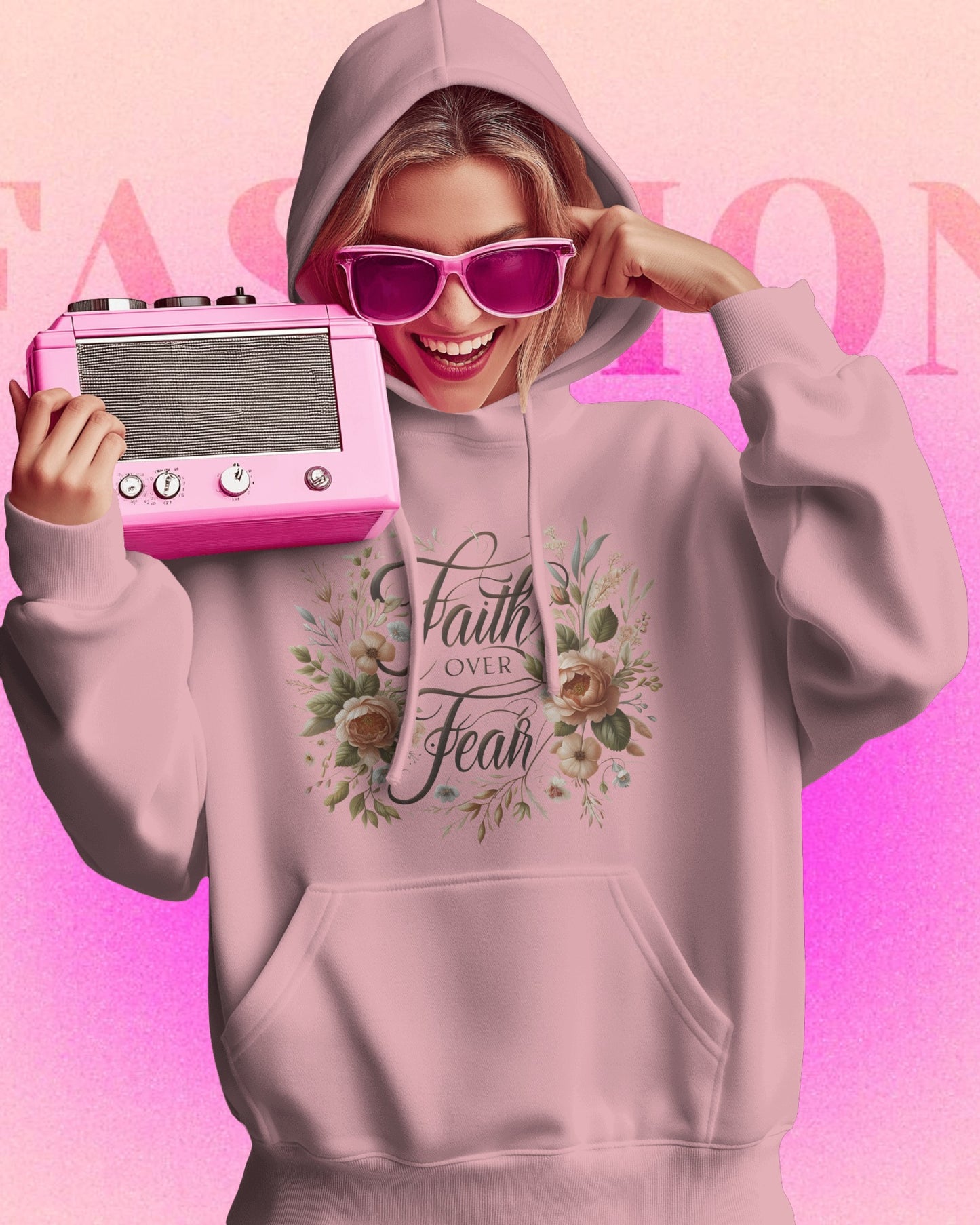 Faith Over Fear Flower Hoodie